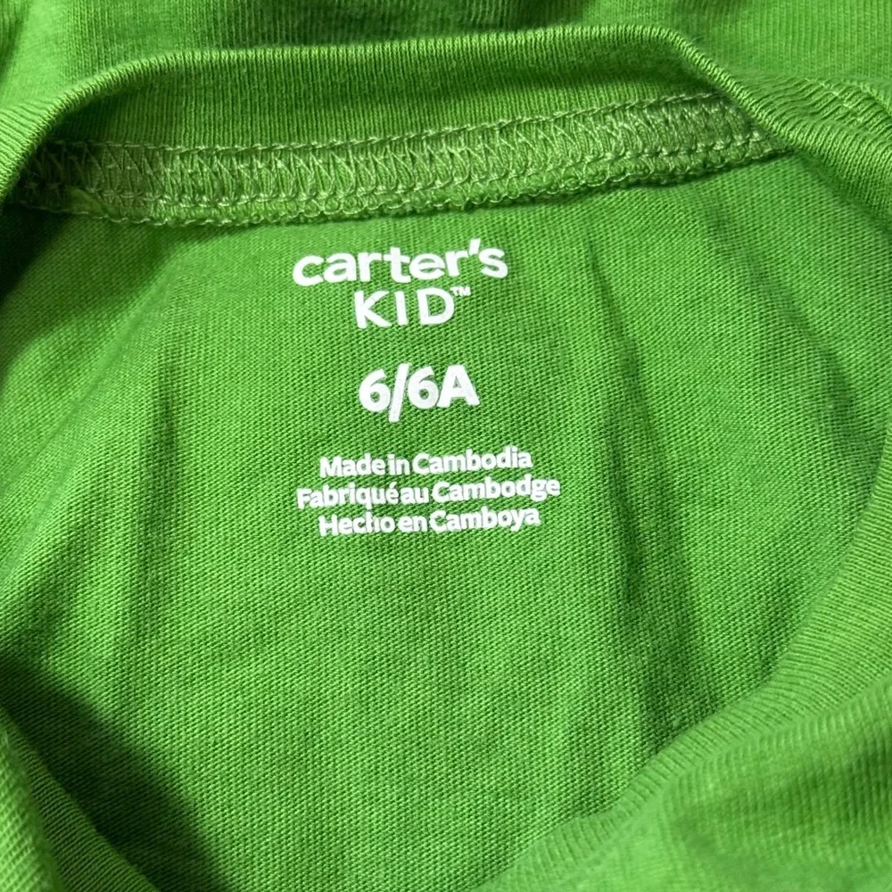 Carter's Youth Boy Size 6 Green 'Good Luck Charm' Long Sleeve Shirt